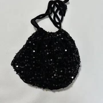 MAISON SPECIAL 블랙 스팽글 파티 백