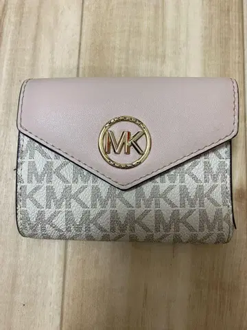 Michael Kors 3단 폴더형 지갑 핑크/화이트