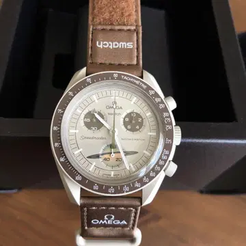 Moon Swatch 오메가 Saturn 크로노그래프 브라운