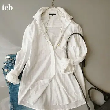 새상품급 아이시비 긴팔 셔츠 면 100% 사이즈 S 겉옷