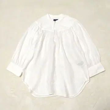 폴로 랄프로렌 린넨 100% 셔츠 블라우스 풀오버 밴드 카라 화이트