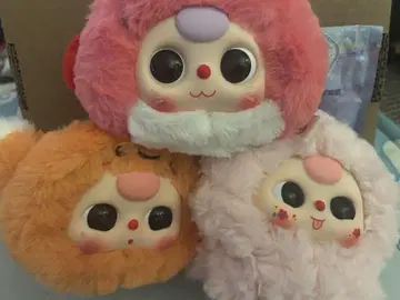 귀여운 봉제 인형 세트 (오렌지, 핑크, 화이트)