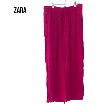 ZARA 자라 허리 밴딩 화려한 색상 이지 팬츠 자른 듯한 빅 사이즈 L