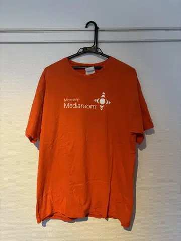 구제 의류 기업 로고 티셔츠 Microsoft Mediaroom 오렌지