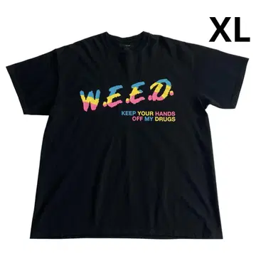 WEED 티셔츠 XL 블랙 DARE 마리화나