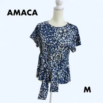 AMACA 아마카 블라우스 리버티풍 최근 모델 허리 마크 리본 38