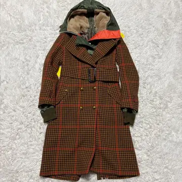 Sacai (사카이) 17AW 도킹 하운드투스 체크 후드 집업 코트
