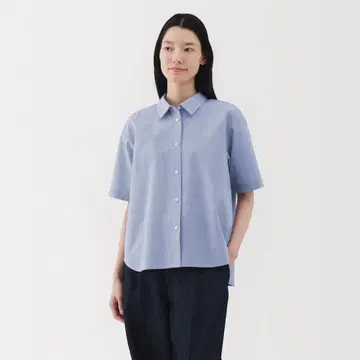 무인양품 냉감 레귤러 카라 반팔 셔츠 XL
