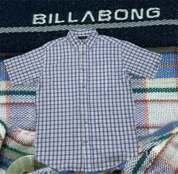 USA제 BILLABONG 빌라봉 체크 셔츠 반팔 셔츠