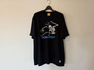 FR2 티셔츠 빅 프린트 빅 로고 토끼 블랙 [XL]
