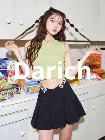 Darich 블랙 플리츠 스커트 M 미니 스커트