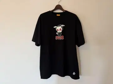 FR2 티셔츠 빅 프린트 토끼 블랙 [XL] FXKINGRABBITS