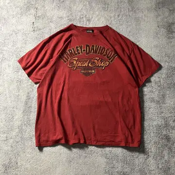 할리데이비슨 양면 프린트 티셔츠 XL 빨간색 HARLEY 스트릿