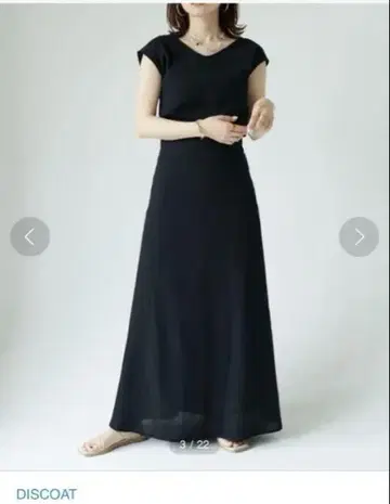 DISCOAT 린넨 혼방 2WAY 백 리본 원피스 블랙 원피스