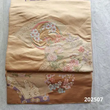 후쿠로 오비, 토메소매, 백 오비, 골드 컬러, 꽃무늬
