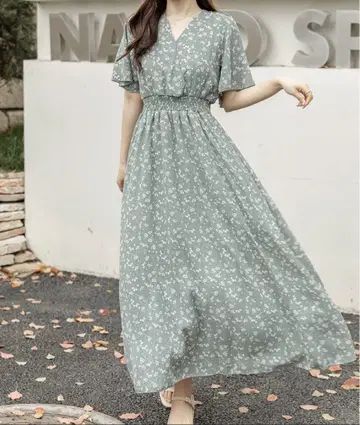 DAY CLOSET 꽃무늬 롱 원피스