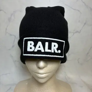 새상품 일본 한정판 BALR. 보러 니트 모자 비니 로고 블랙 검정
