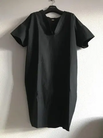 블랙 셔츠 원피스 반팔 V넥