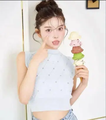 Darich 스톤 다이아 니트 탑