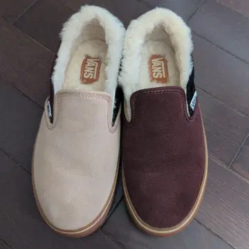 VANS 스웨이드 슬립온 베이지/버건디