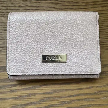 FURLA 핑크 베이지 3단 폴더형 지갑