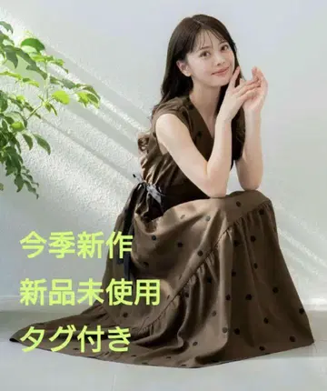 2025ss 노엘라 15주년 린넨 터치 도트 원피스 차 새상품