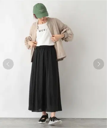 글로벌 워크/시어 볼륨 플레어 스커트/991705