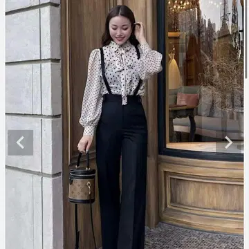 sheller 랜덤 도트 보타이 셔츠 블라우스