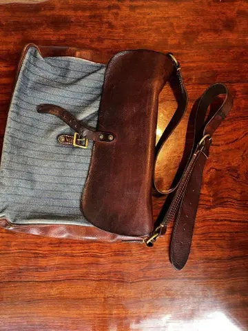 RRL 가죽 캔버스 숄더 백