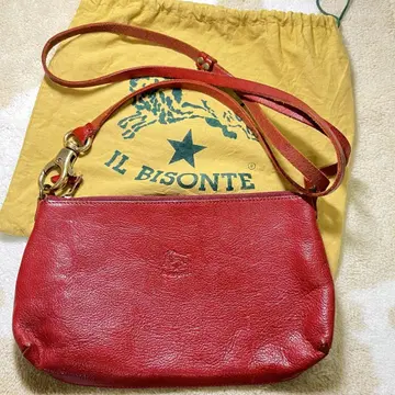 IL BISONTE 빨간색 숄더백 천연 가죽