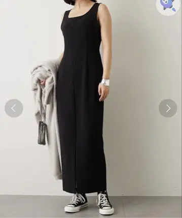 윔 가젯 옵토마에 슬릿 원피스 슬리브리스 롱 원피스