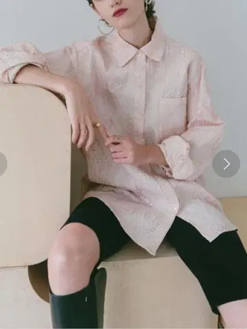 sahara Jacquard Over Shirt 핑크