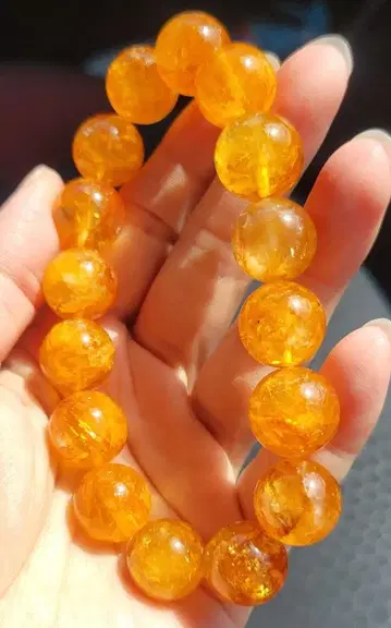 초레어! 히말라야 가네쉬 히말 산 골든 힐러 팔찌 13mm 구슬