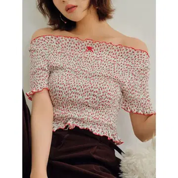 LILY BROWN 오프숄더 플라워 프린트 상의