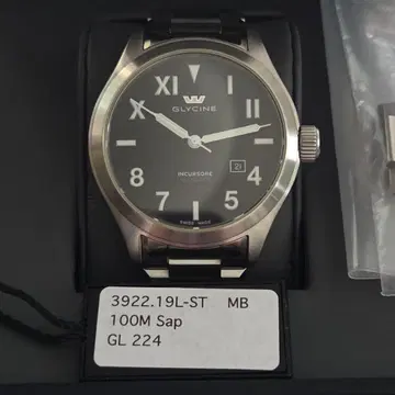 Glycine 3922.19L-ST 자동 감기 손목 시계 100M 방수