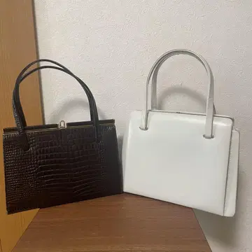 쇼와 레트로 핸드백 2개 (브라운, 화이트)