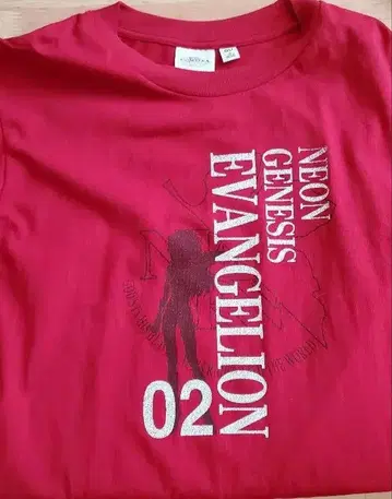 지유 콜라보 NEON GENESIS EVANGELION 티셔츠 레드