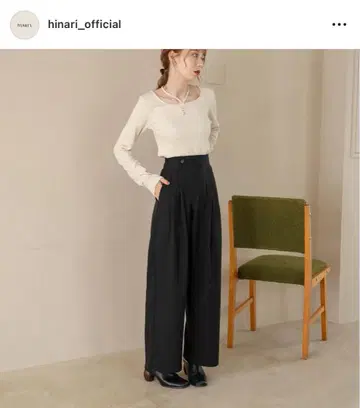hinari 랩 턱 팬츠