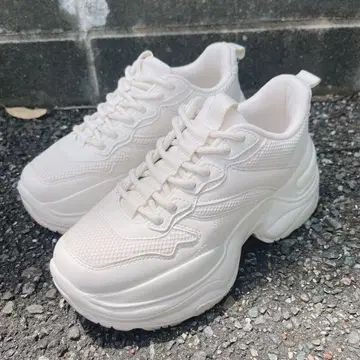 ZARA 자라 청키 솔 스니커즈 통굽 36 23cm 화이트 화이트
