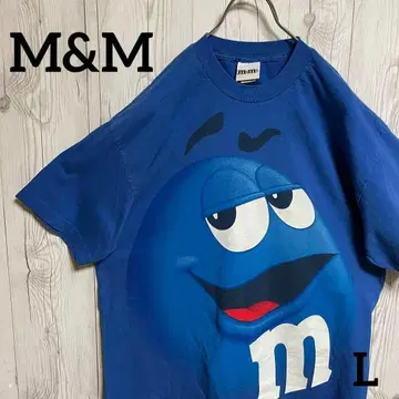 M&M 티셔츠 남성용 L 캐릭터 빅프린트 파랑 새상품급 엠앤엠 반팔
