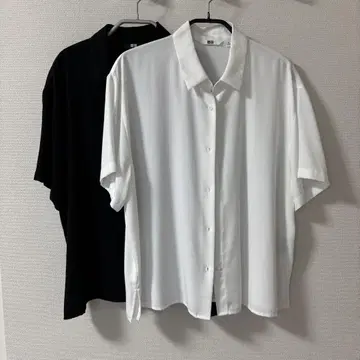 레이온 블라우스 화이트 블랙 2색 세트