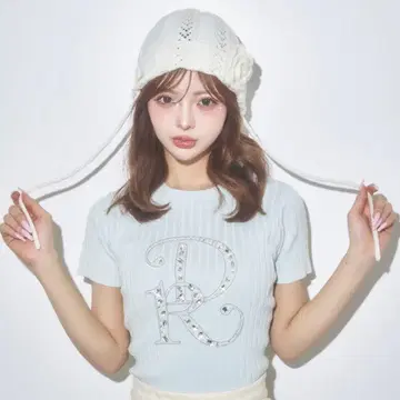 Darich 다리치 DR 비쥬 리브 니트 탑 SAX