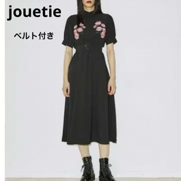 쥬에티 차이나 플라워 원피스 자수 블랙 롱 원피스