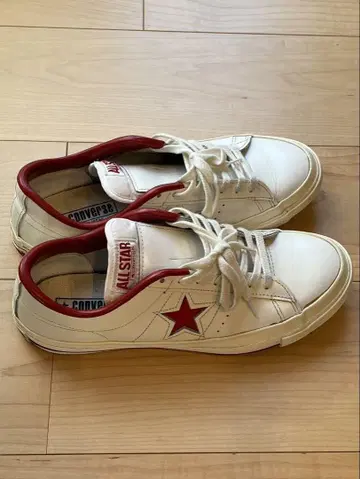 CONVERSE 원 스타 화이트/레드 스니커즈