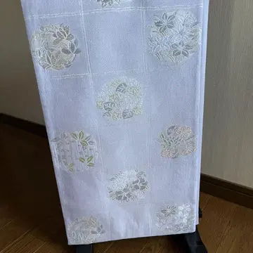 꽃무늬 자수 후쿠로 오비 연보라색