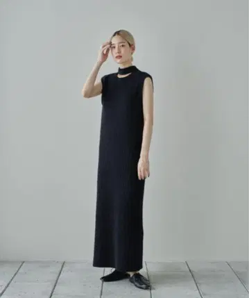 투데이풀 slit neck knit dress 36