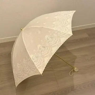 접이식 양산 레이스 여성용 화이트