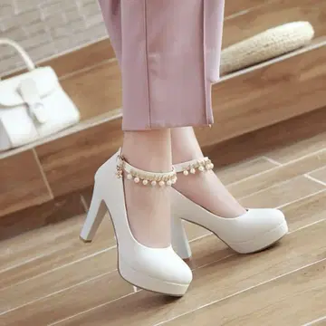 브라이덜 슈즈 10cm 힐 웨딩 슈즈 아이보리 화이트