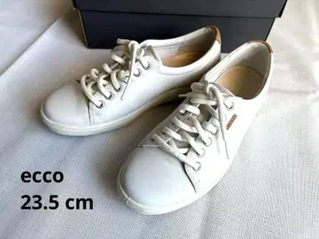 새상품급 에코 ECCO 스니커즈 23.5cm 천연 가죽 화이트