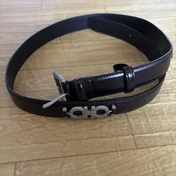 블랙 가죽 벨트 실버 버클 포함